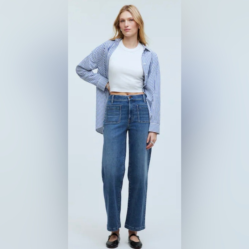 Madewell Blue High-Rise Cropped Straight Jeans